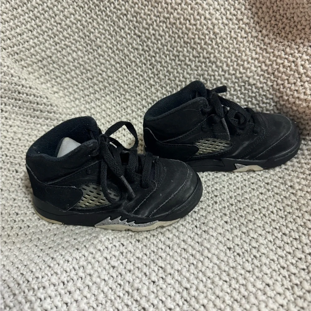 Nike Air Jordan 5 Retro BT Black Metallic‎ (440890-003) Toddlers Size 7C